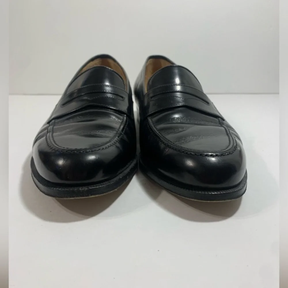 Salvatore‎ Ferragamo Black Leather Mens Penny Loafers 8.5 EE